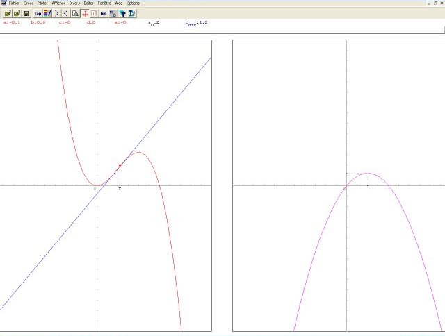 tangente à une courbe et fonction dérivée (capture d'écran)